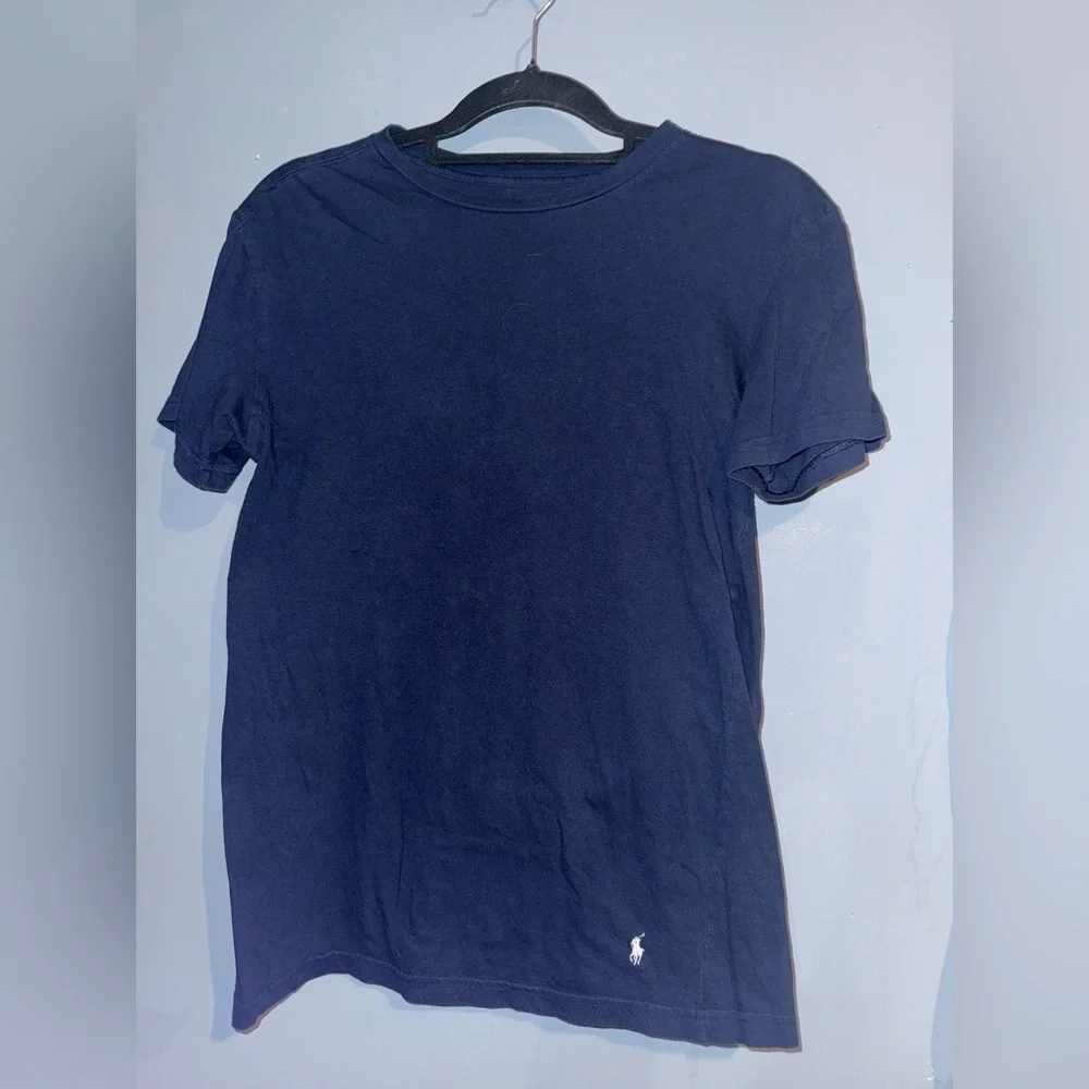 Polo Ralph Lauren Dark Blue Short Sleeve Tee w/white Polo horse on bottom left